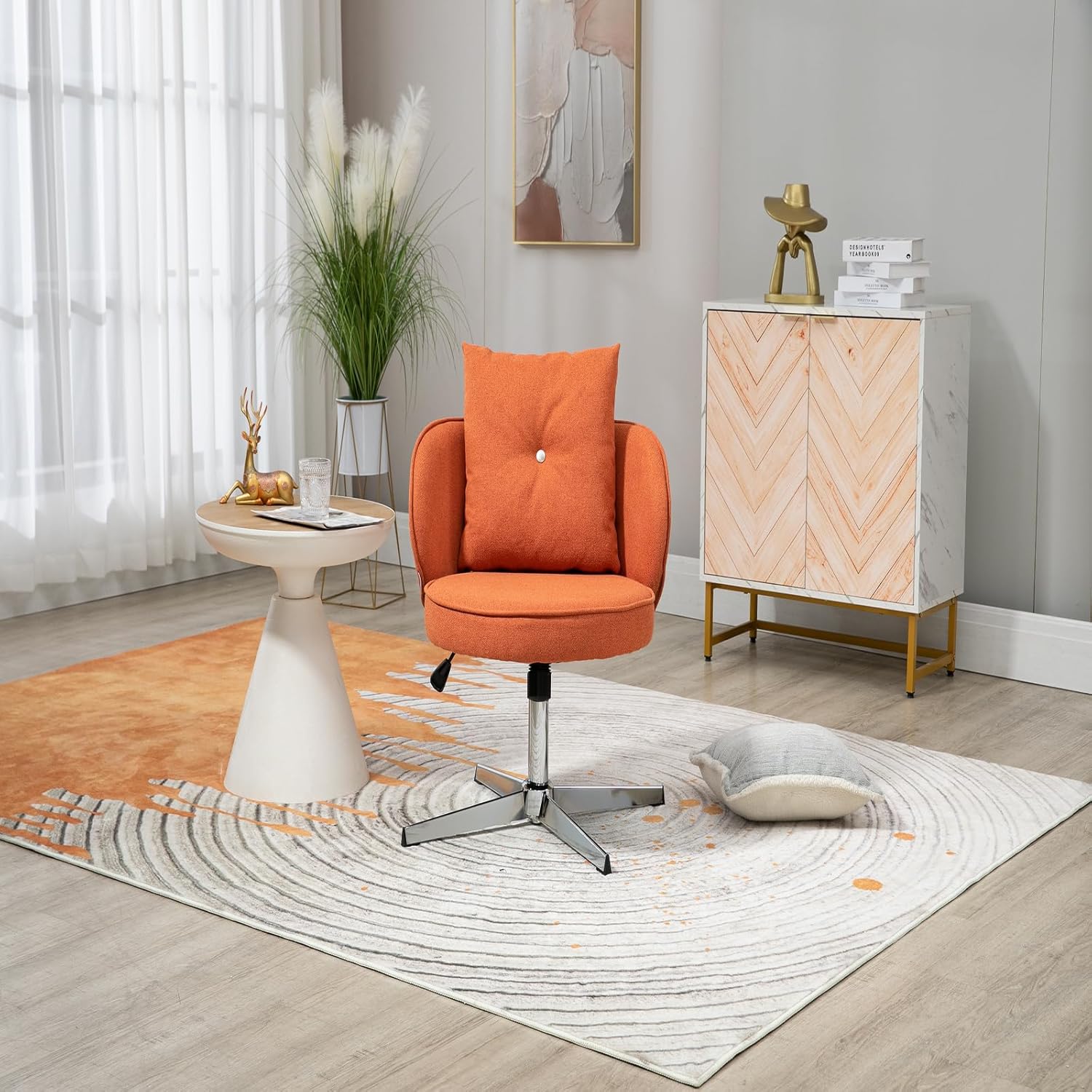 Amazon.com: Ergonomic Office Chair, Lounge Vanity Chair, Swivel Computer Chair for Small Space ...