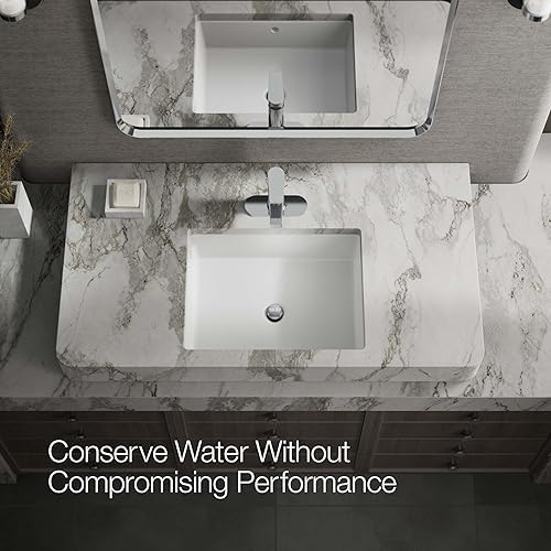 Miniatura 9 de KOHLER 74021-4-CP Grifo de baño tenso de una sola manija con drenaje emergente, grifo de lavabo de baño de una sujeción con escudo, cromo pulido