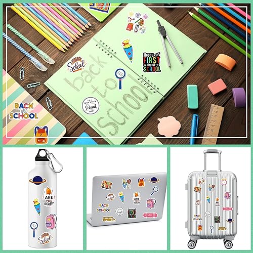 Miniatura 4 de 200 calcomanías escolares, calcomanías de regreso a clases, calcomanías de ciencia, calcomanías para profesores para álbumes de recortes, botellas