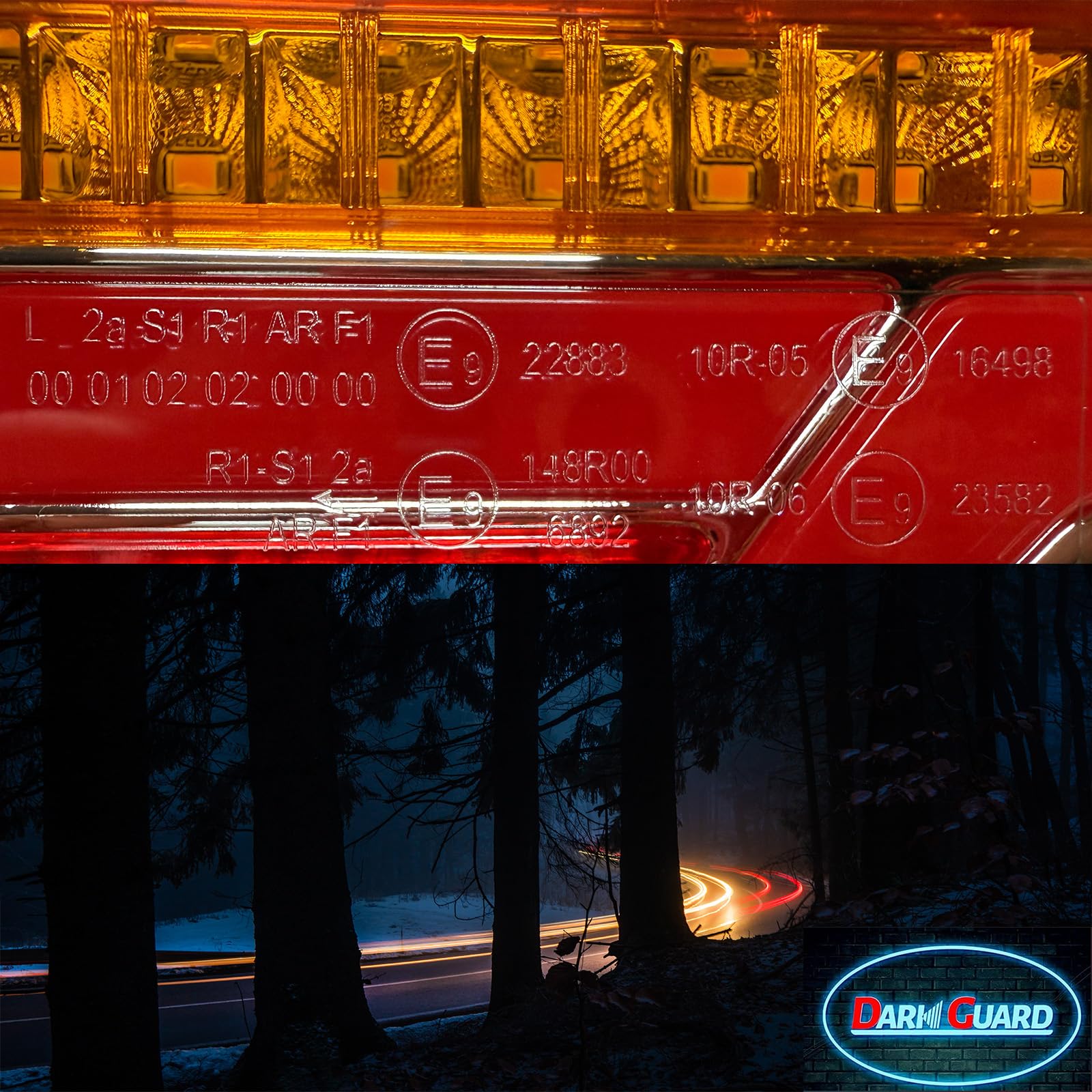 Kit Luci Posteriori Led per Rimorchio 12/24v,E-Mark 7Funzioni 2pcs Fanale Posteriori Rimorchio, Fanali Posteriori Led 24v Impermeabile Camion Lampa,Caravan Lampada per Furgoni Trattore