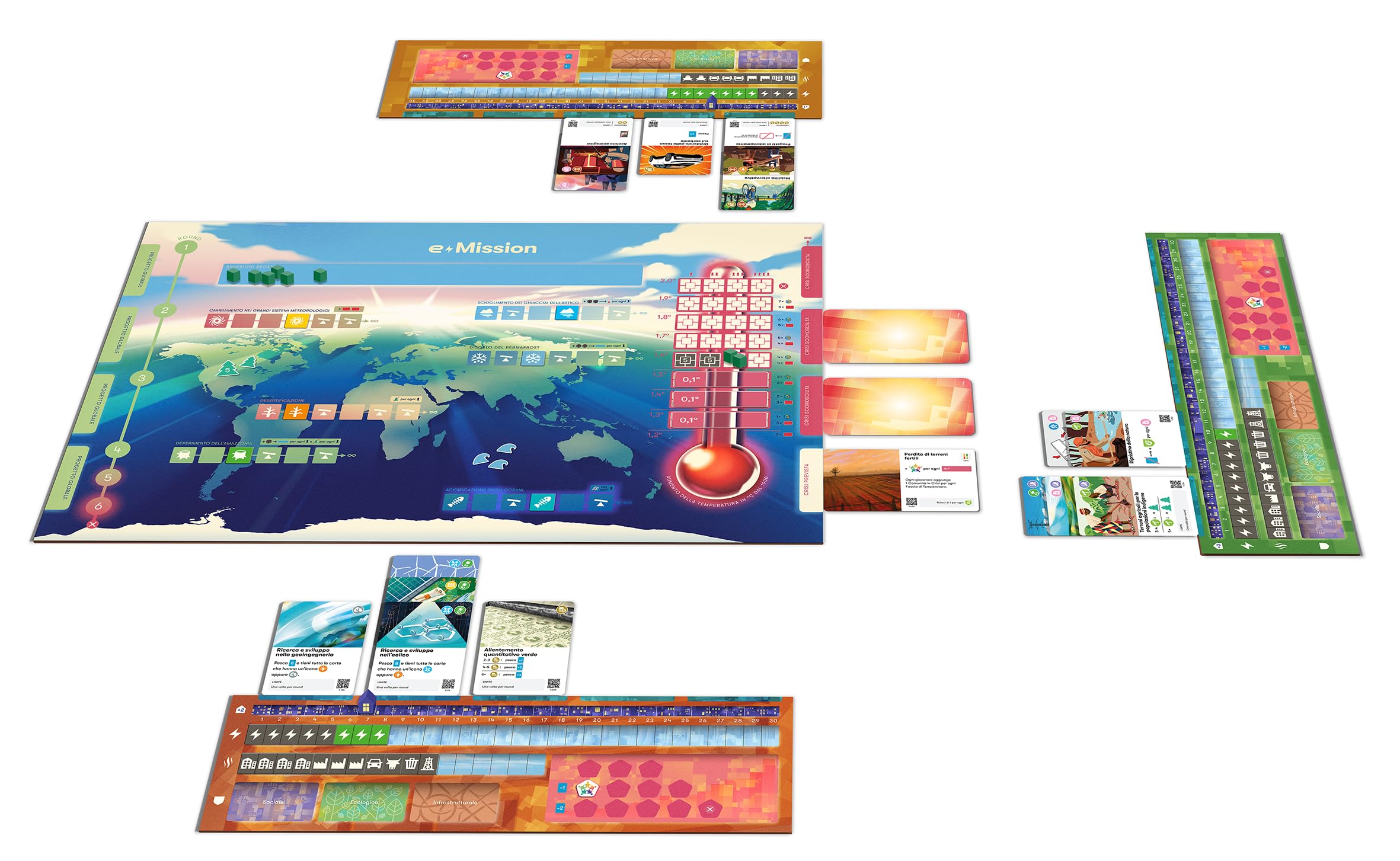 e-Mission - Gioco da tavolo cooperativo per contrastare il cambiamento climatico - Edizione in italiano