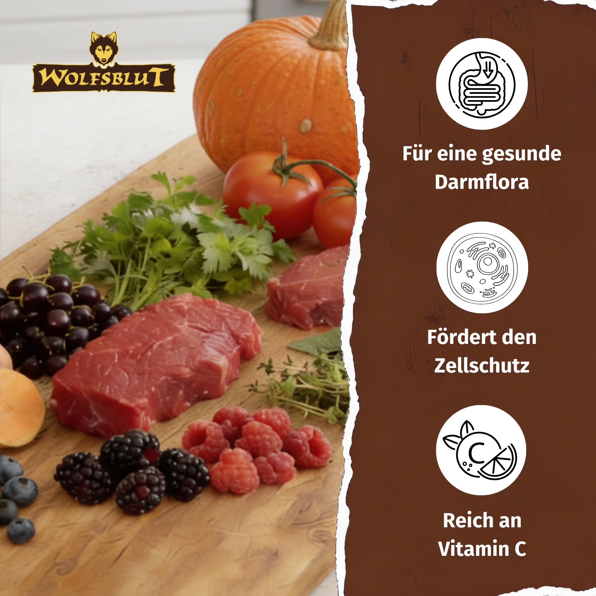 WOLFSBLUT – Wide Plain Adult Light | Fettreduziertes Trockenfutter mit wertvollen Superfoods für ausgewachsene Hunde. Getreidefreies Alleinfutter ohne Zusatzstoffe im Beutel | 12,5kg Pferd