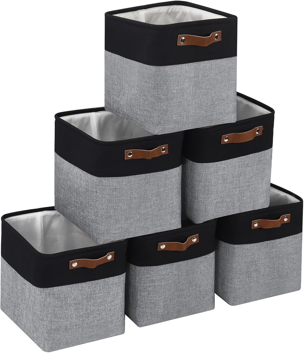 FinishingBo Cube Storage Baskets 6 Pack, 11x11 inch