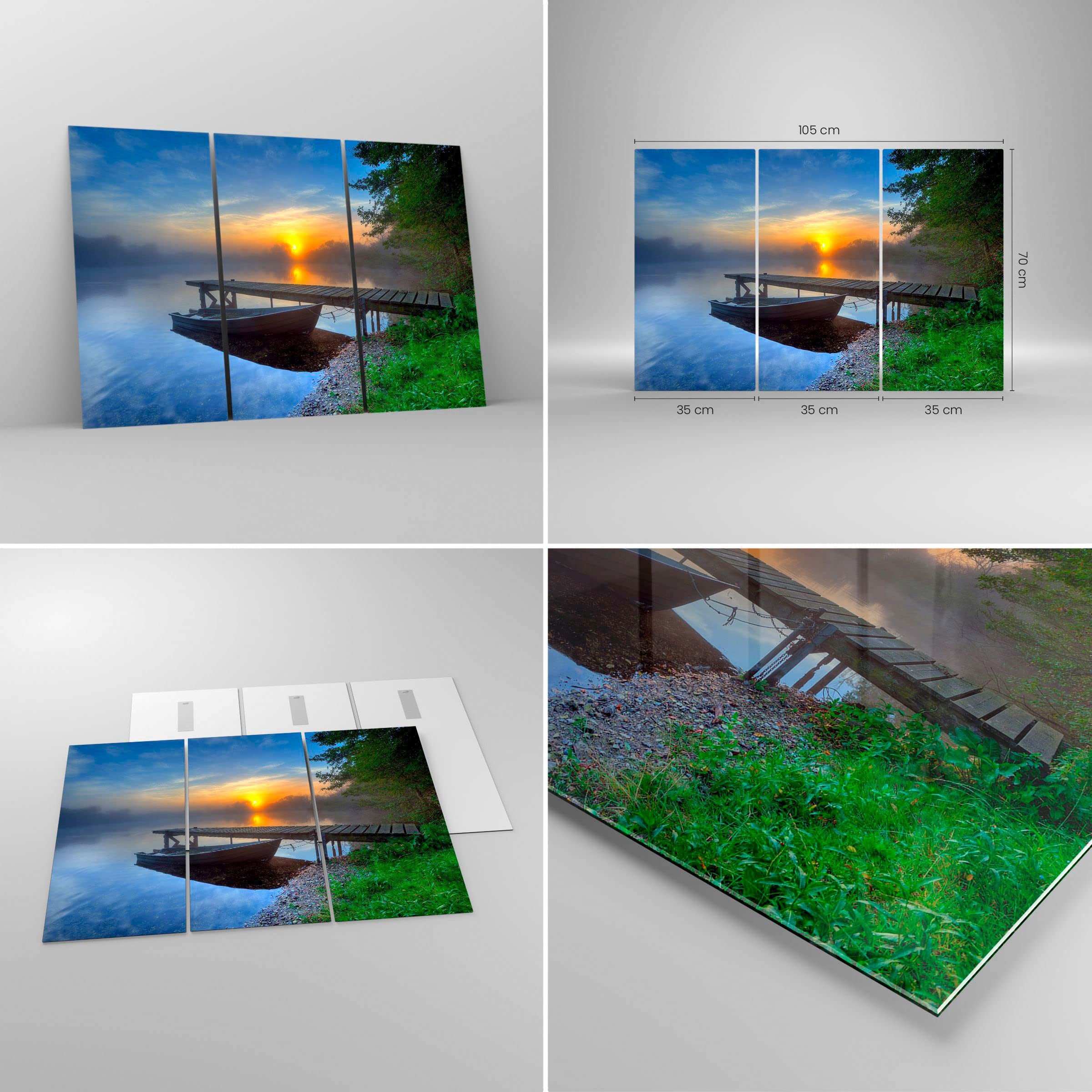 Cuadro Sobre Vidrio Geométrico 105x70 Cm: Arte Moderno Para Salón, Elegante Y Duradero, Listo Para Colgar, Efecto 3D Y Alto Brillo