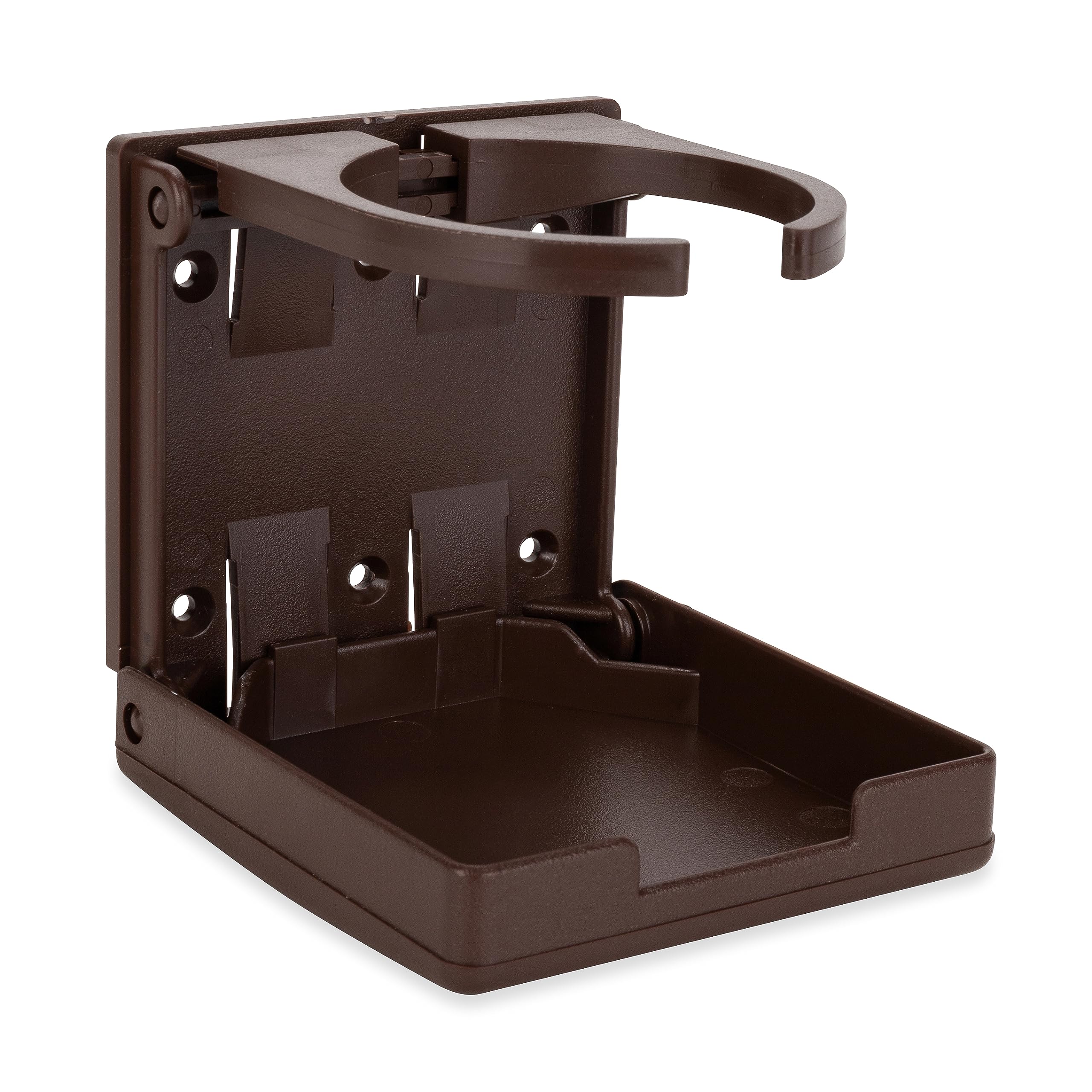 Camco Camper/RV Drink Holder — Features Adjustable Space-Saving Design & Holds Almost Any Size Mug, Cup, Bottle or Can - Extra Cup Holder for Cars, Trucks, RVs, Vans, Boats, and More - Brown (44043)