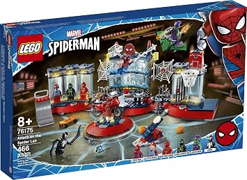 LEGO Marvel Spider-Man Attack on The Spider Lair 76175 Cool Building Toy, Featuring The Spider-Man Headquarters; Includes Spider-Man, Green Goblin and Venom Minifigures, New 2021 (466 Pieces)