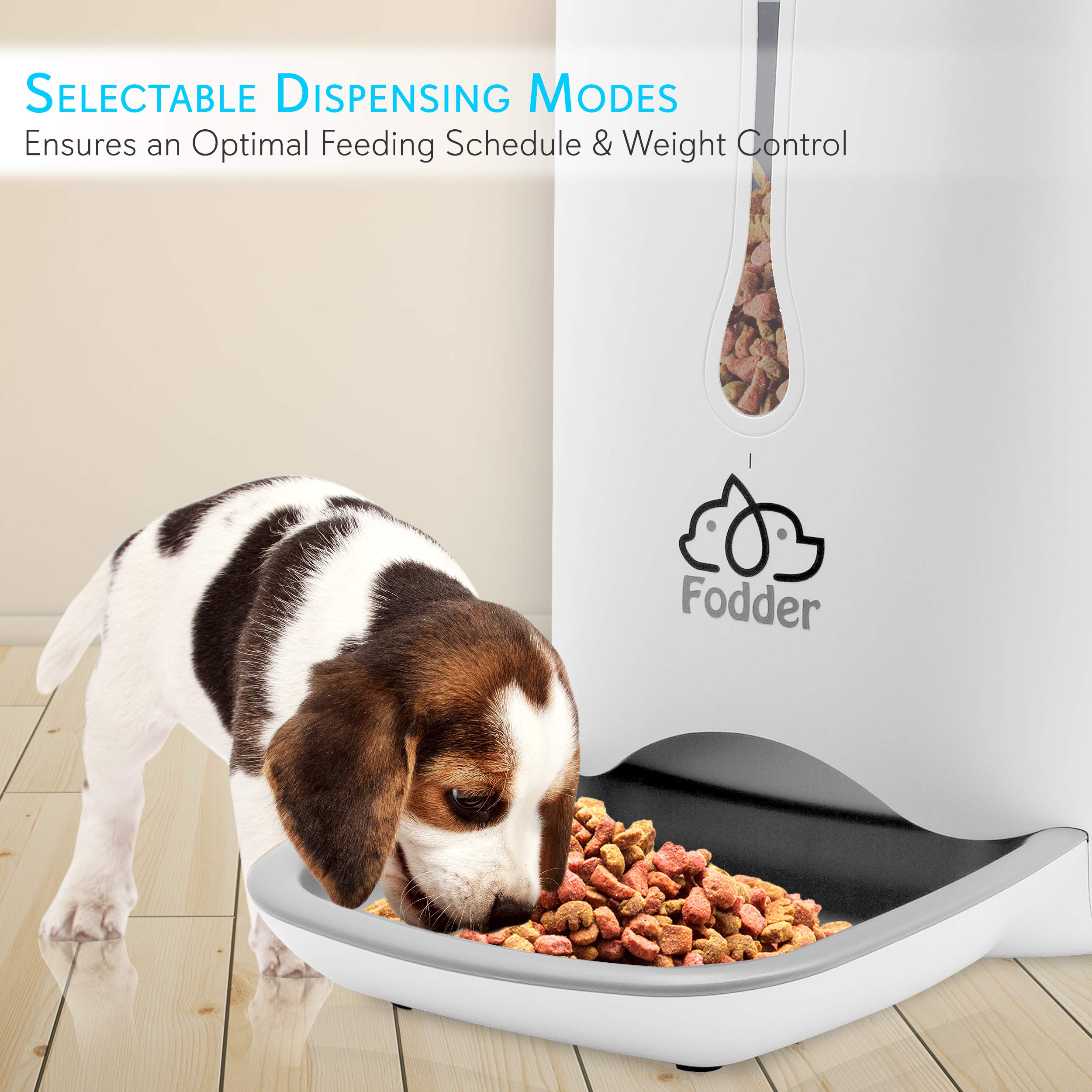 SereneLife 7QT Smart Automatic Pet Feeder - Electronic Digital Dry Food Dispenser for Cats and Dogs with Built-in Microphone, Voice Recorder, Timer Programmable, Optional Battery Operation
