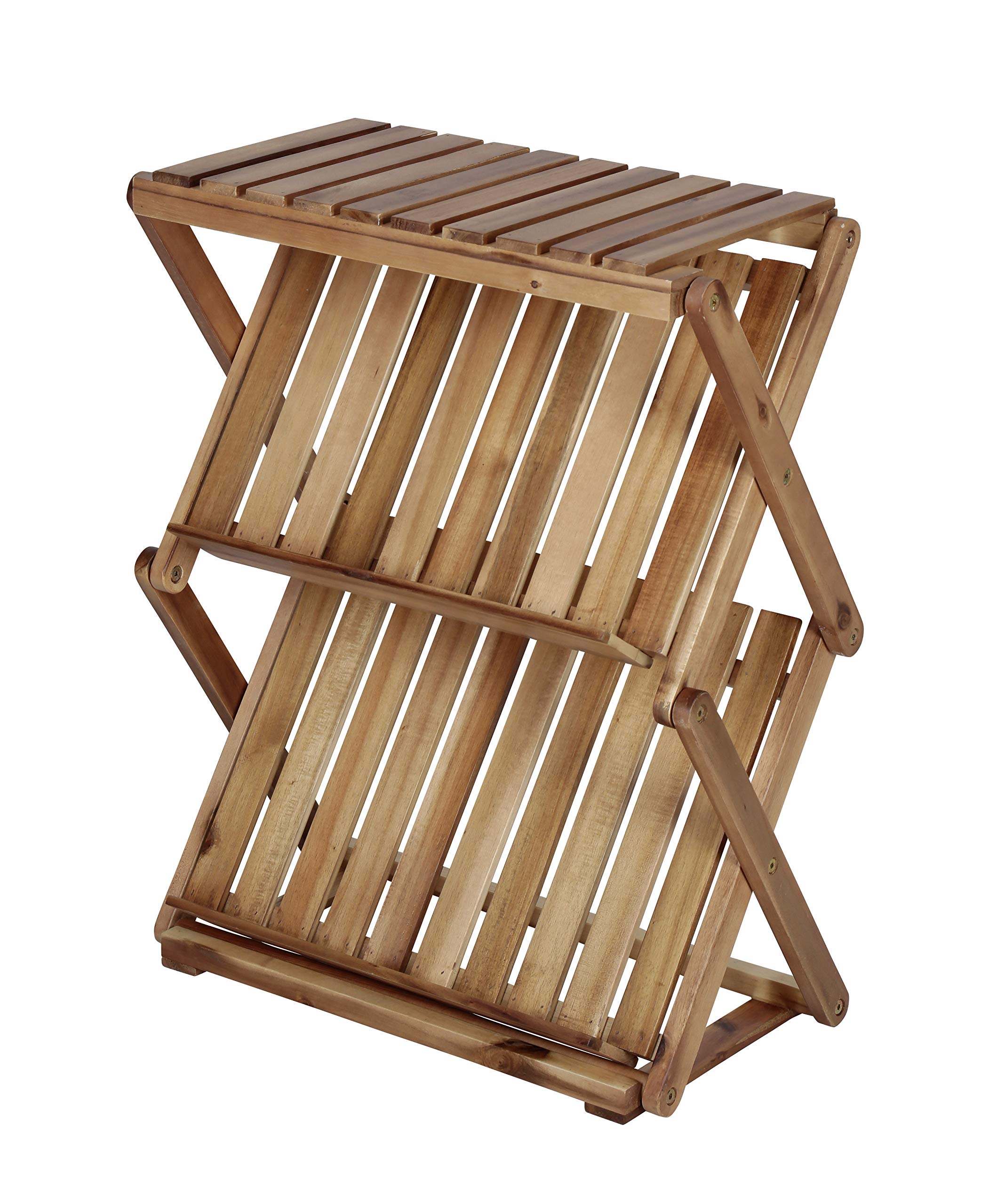 Captain Stag UP-2640 Storage Shelf, Wooden Rack, Shoe Rack, 2 Tiers, Entrance Rack, W 20.3 x D 9.8 x H 25.2 inches (515 x 250 x 640 mm), CS Classics