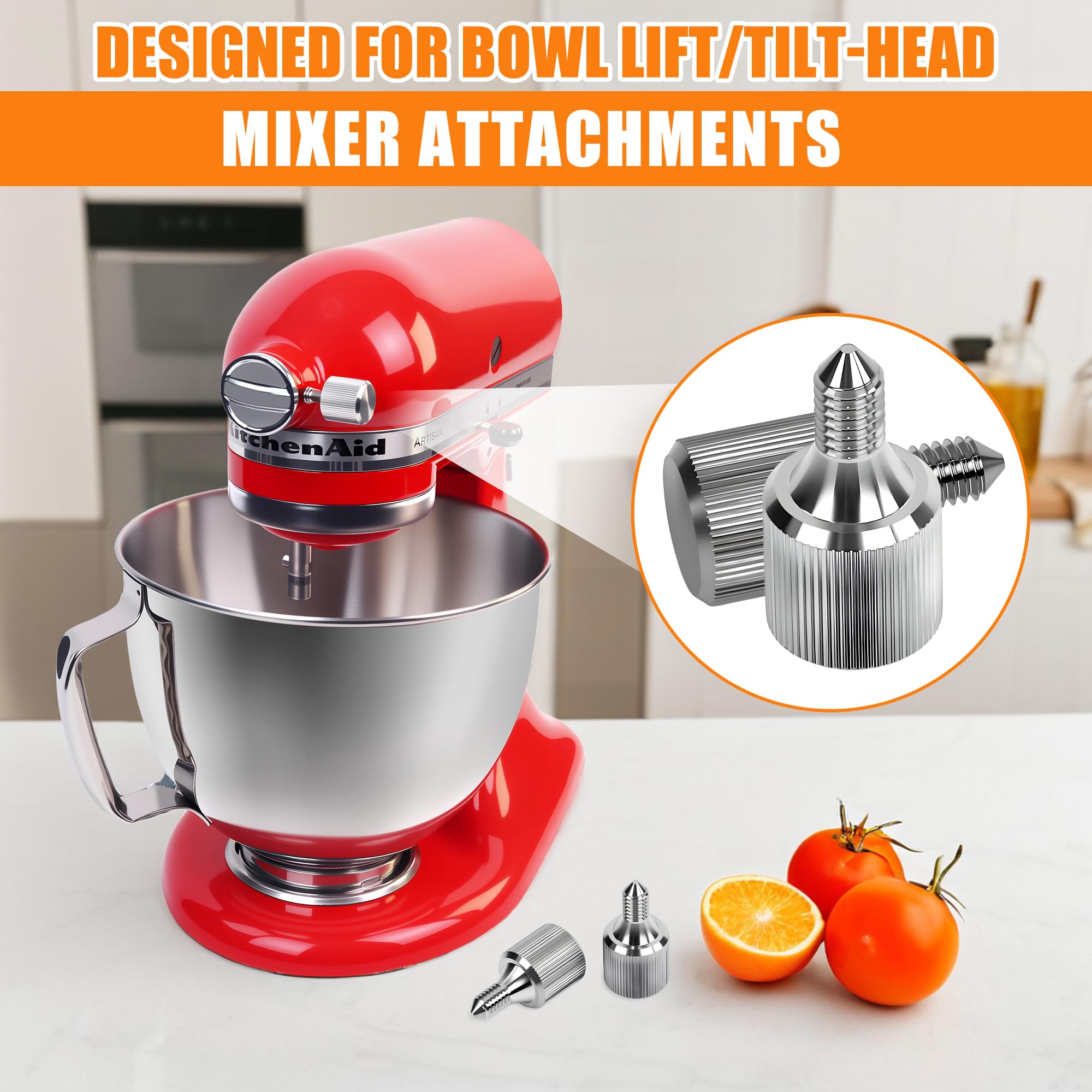 Accessori per viti di fissaggio compatibili con accessori per mixer Kitchenaid da 3,5 e 8 litri (vite in acciaio inox)