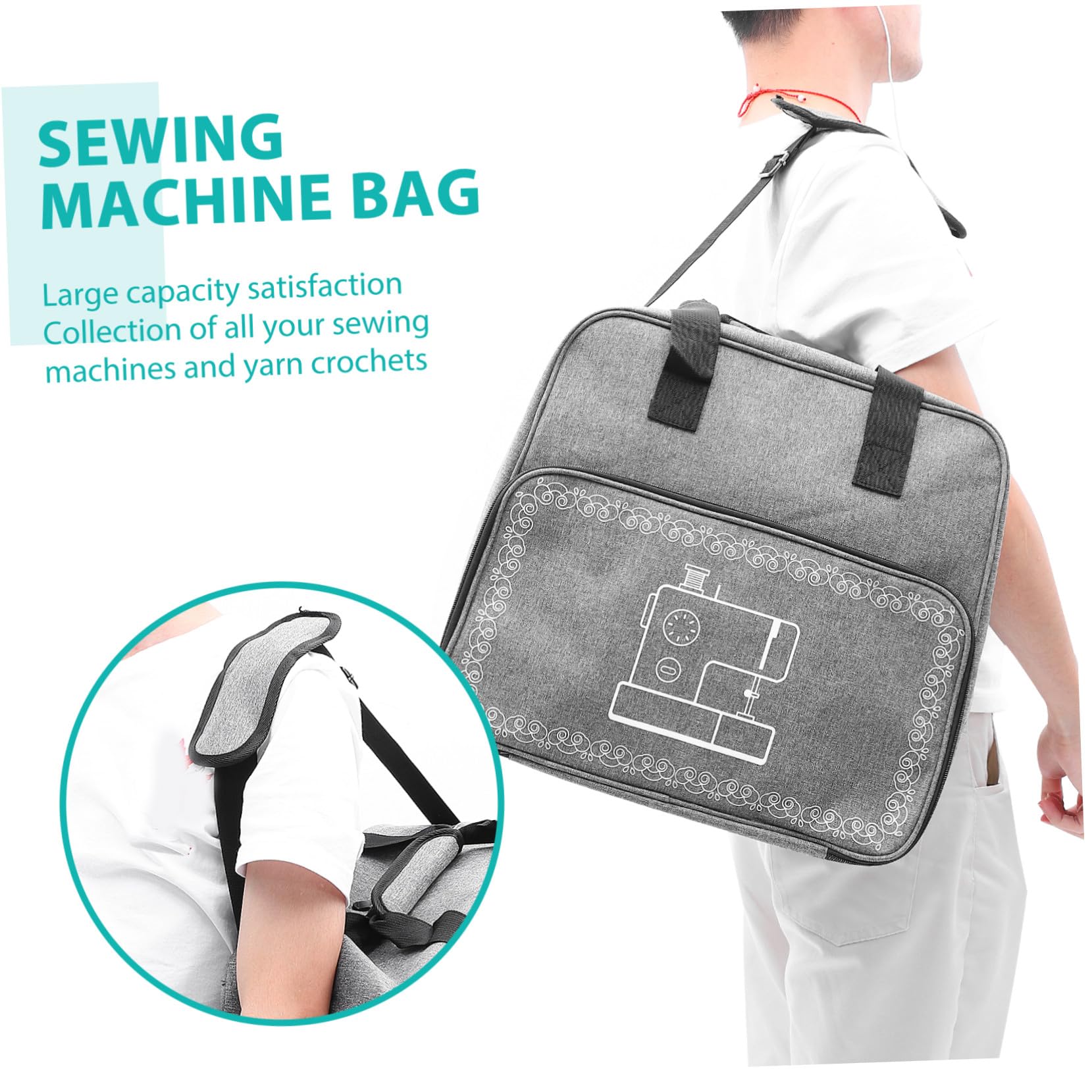 Sewroro Sac De Rangement pour Machine à Coudre Oxford Étui De Voyage Portable avec Poignée pour Ranger Outils De Couture Et Accessoires