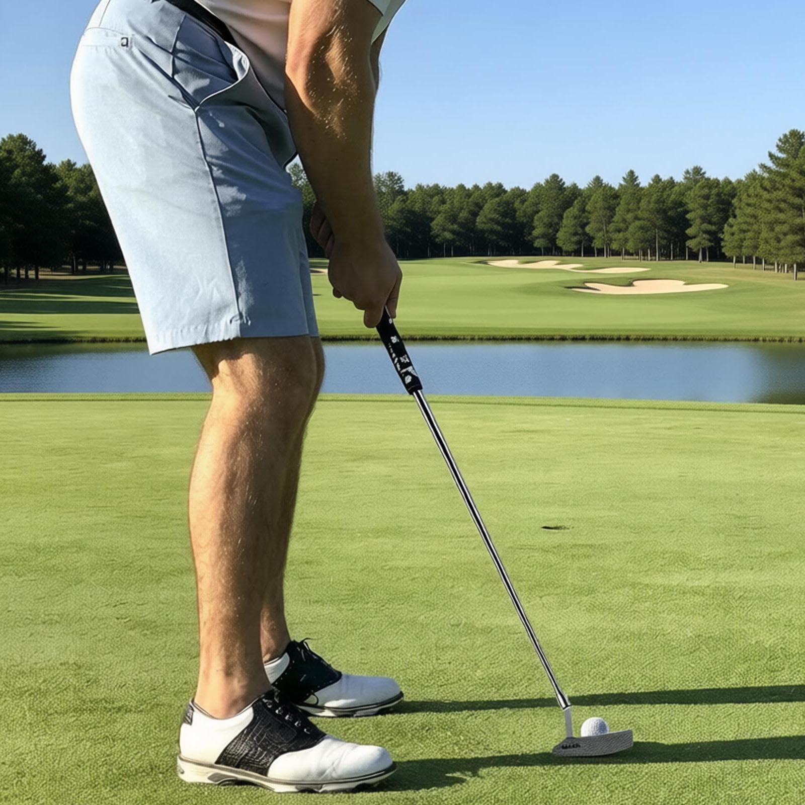 Golf Putter für Herren mit Stabiler Breiter Basis Edelstahl Schaft Integrierter Ausrichtungslinie Komfortablem Griff Und Innovativer Niedriger Schwerp