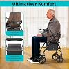Rollator Faltbar und Leicht mit Sitz Leichtgewicht-Reiserollator aus StahlRollator Schmal für WohnungGehhilfe für Senioren mit Aufbewahrungsta5-Fach Höhenverstellbar150kg Gewichtskapazität