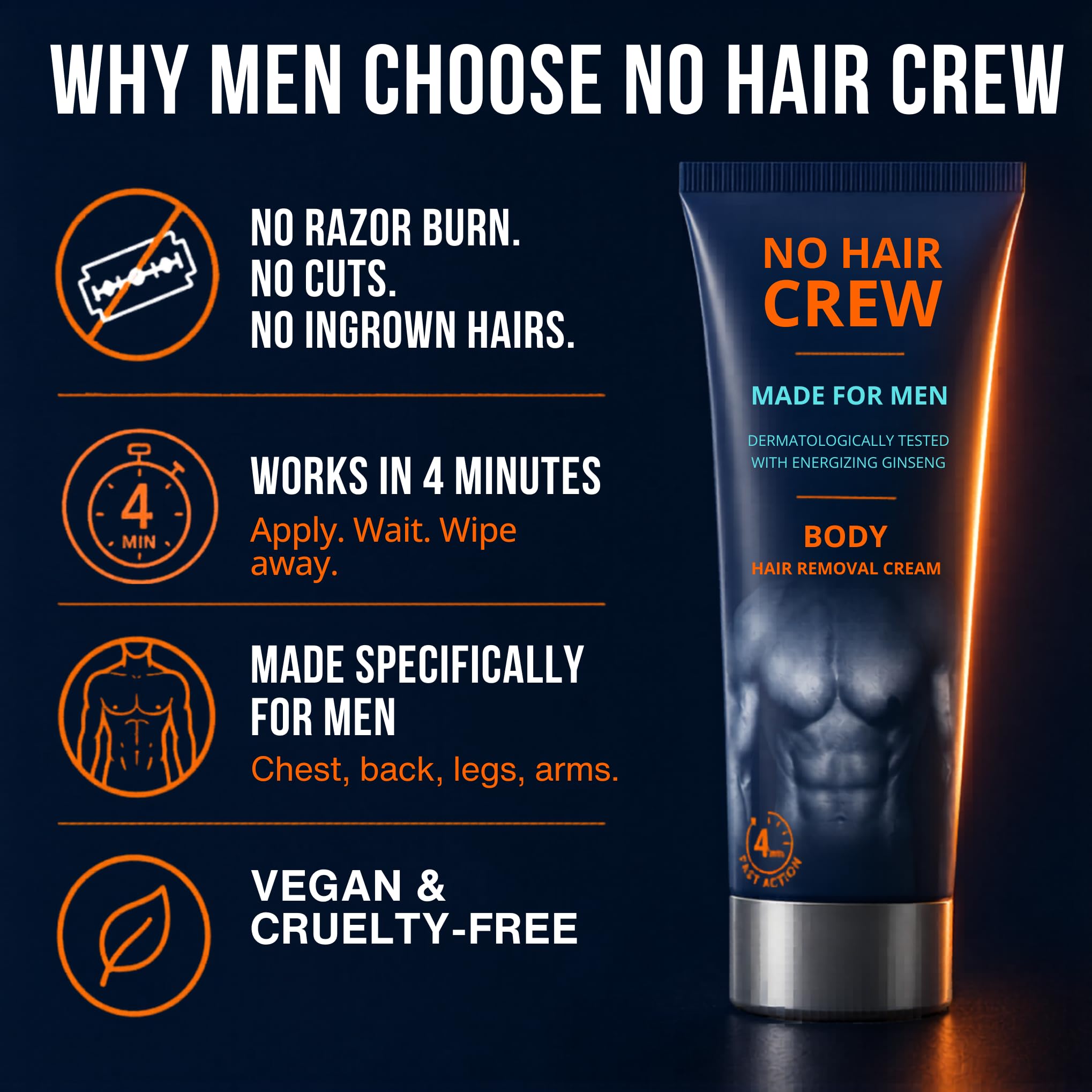 Amazon.com : No Hair Crew Body At Home Hair Removal Cream for