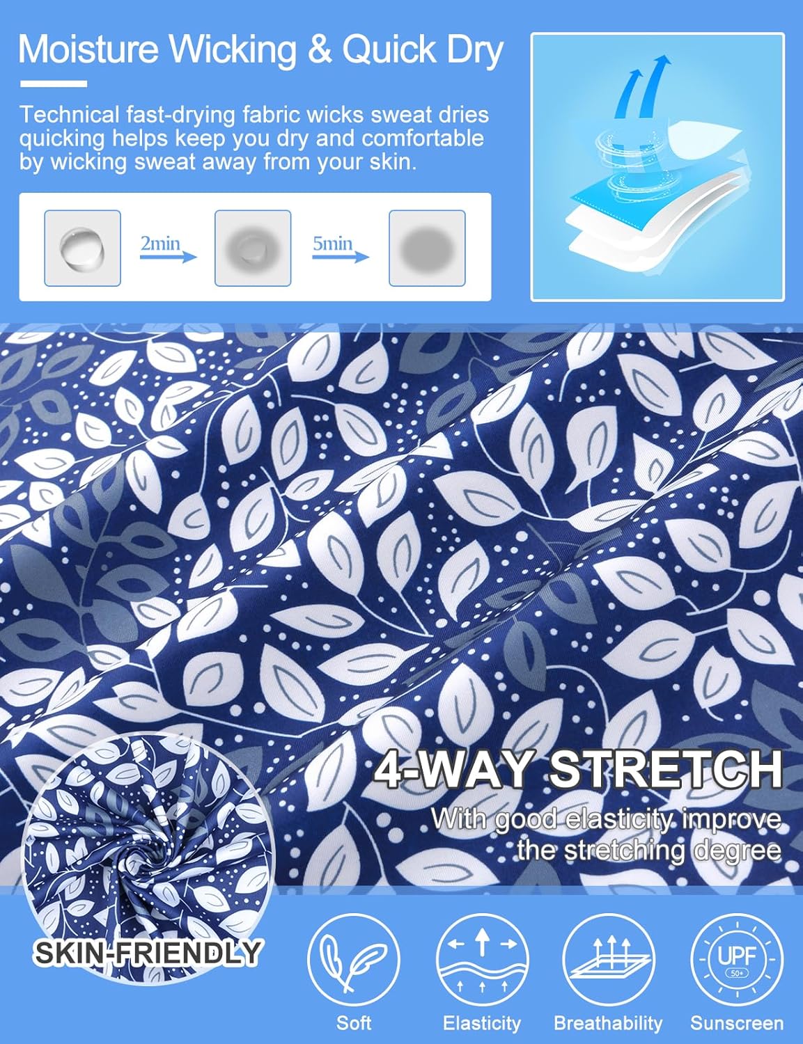 Plus Size Golf Shirts for Women 3/4 Sleeve Tops Loose Fit Quick Dry UPF 50+ Quarter Zip Pullover XL-5XL - Image 7