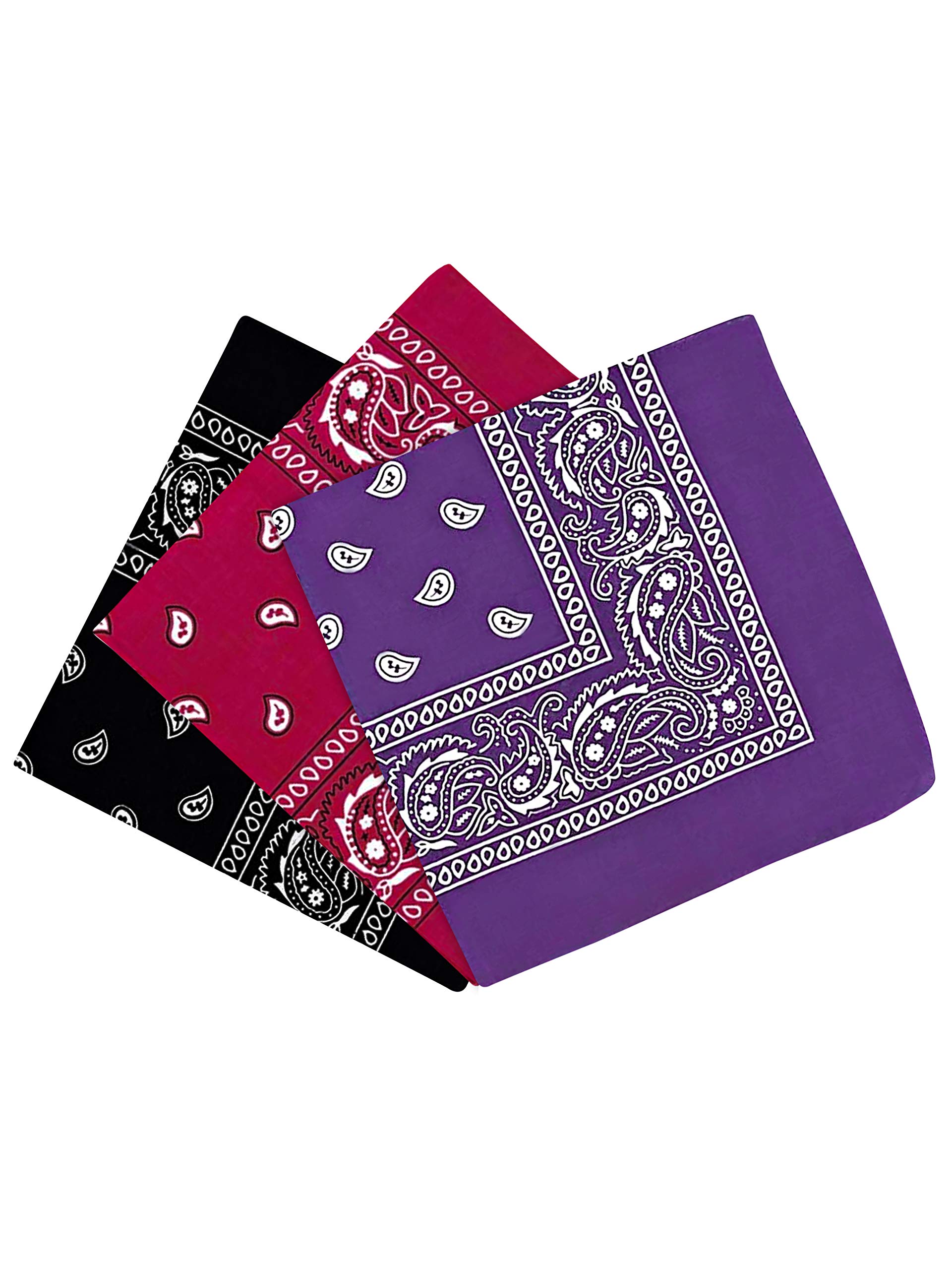 Love My Fashions® 3 PCS Mens Womens Multifunctional Paisley Print Cowboy Headwear Bandana Scarf Cycling Sports Gaiter Balaclava Handkerchiefs Yoga Running Neckwear Headband
