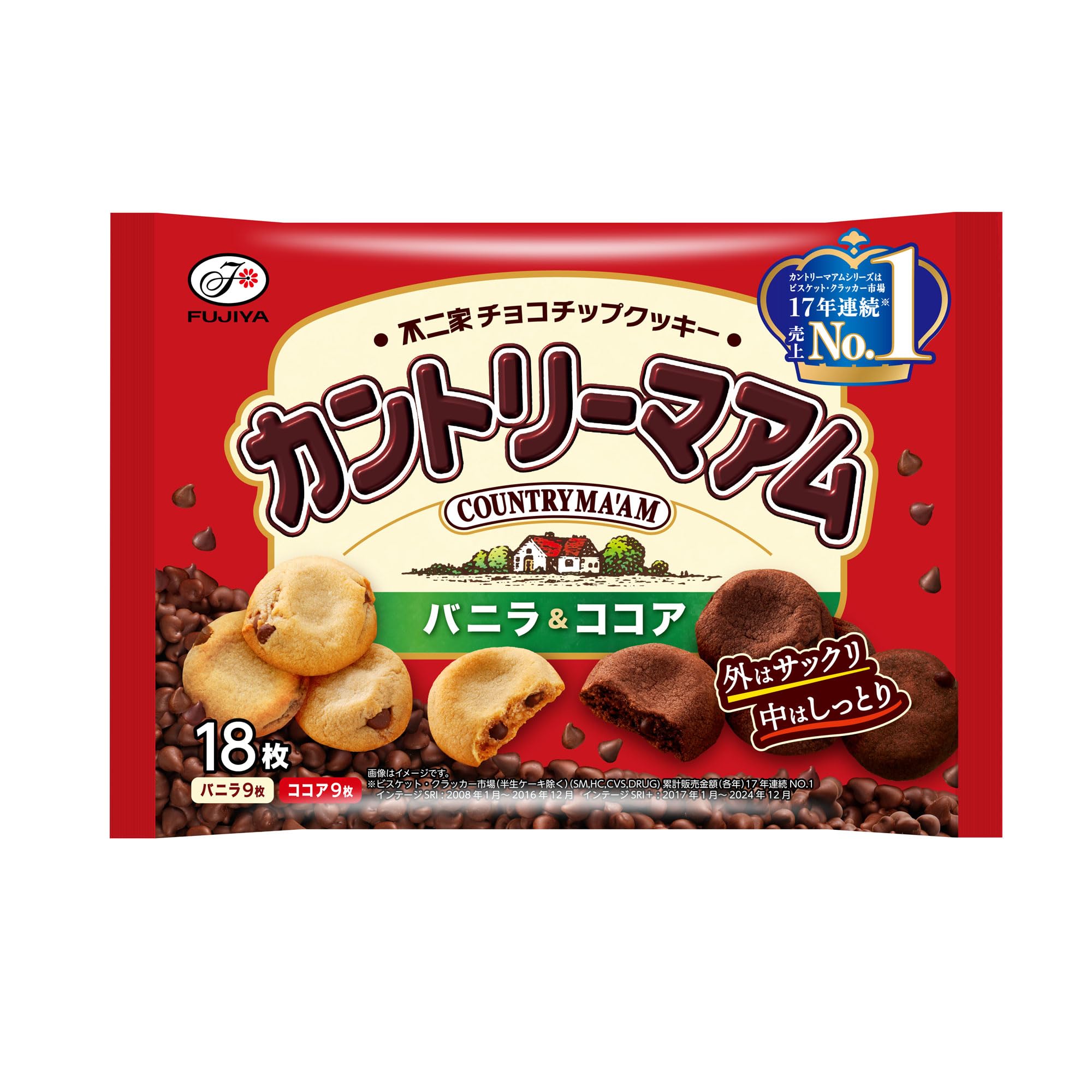 かんとりーまーむページ Amazon.co.jp: 不二家 カントリーマアム（バニラ＆ココア） 18枚