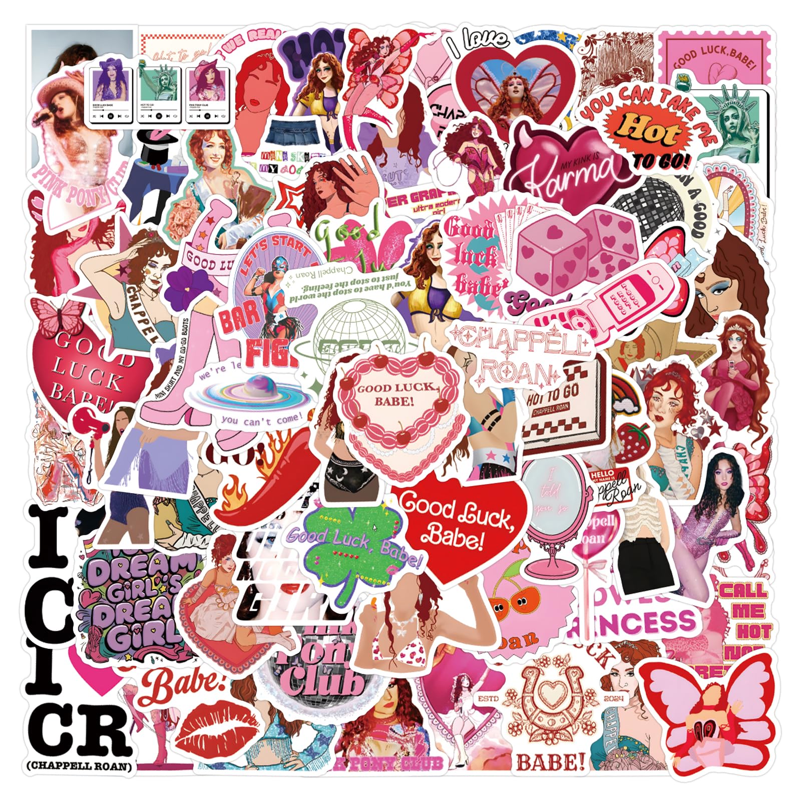 yinggirl110PCS Singer Merch Stickers, Cute Cartoon Aesthetic Vinyl Waterproof Decals for Laptop Bumper Skateboard Water Bottles Computer Phone Stickers for Adult Teens Party Favors