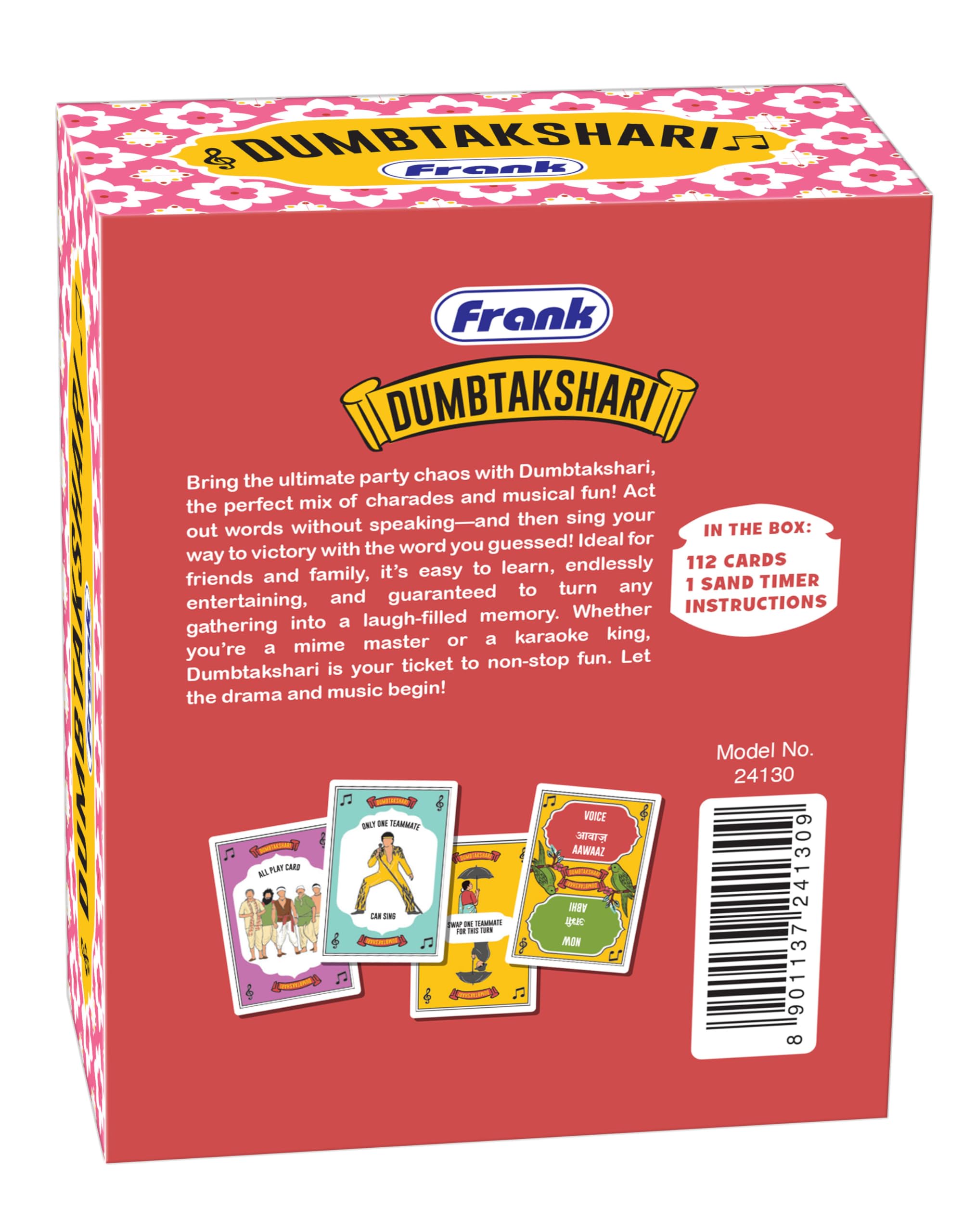 Frank Dumbtakshari Fun Family Party Game | Blend of Dumb Charades and Antakshari | Acting, Singing & Guessing | Travel-Friendly | Easy to Play | Game for Adults, Teens & Friends