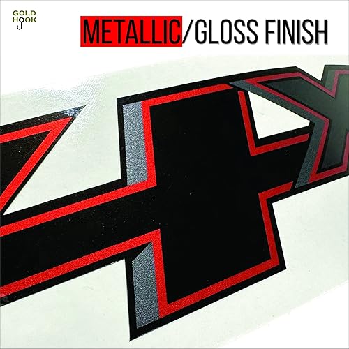 Miniatura 4 de GOLD HOOK Calcomanías de repuesto para cabecera de 4 x 4 de la serie premium para Chevy Silverado, calcomanías de vinilo metálico troqueladas, par