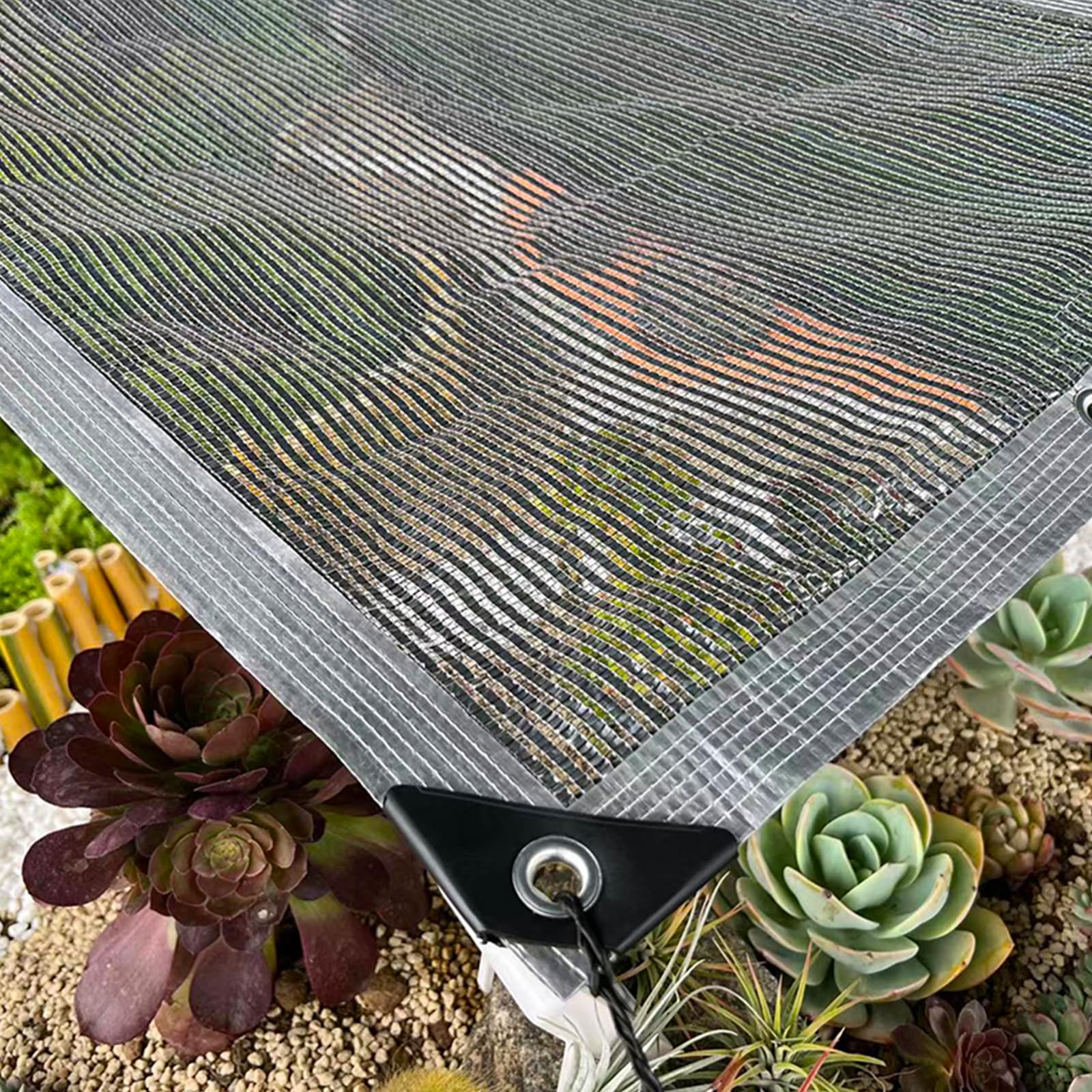 Silber Garten Schattiernetz 55% UV-Schutz Atmungsaktive Kühlung mit Ösen für einfache Aufhängung Perfekt für Gewächshäuser Rasen Hühnerställe & Zwinger