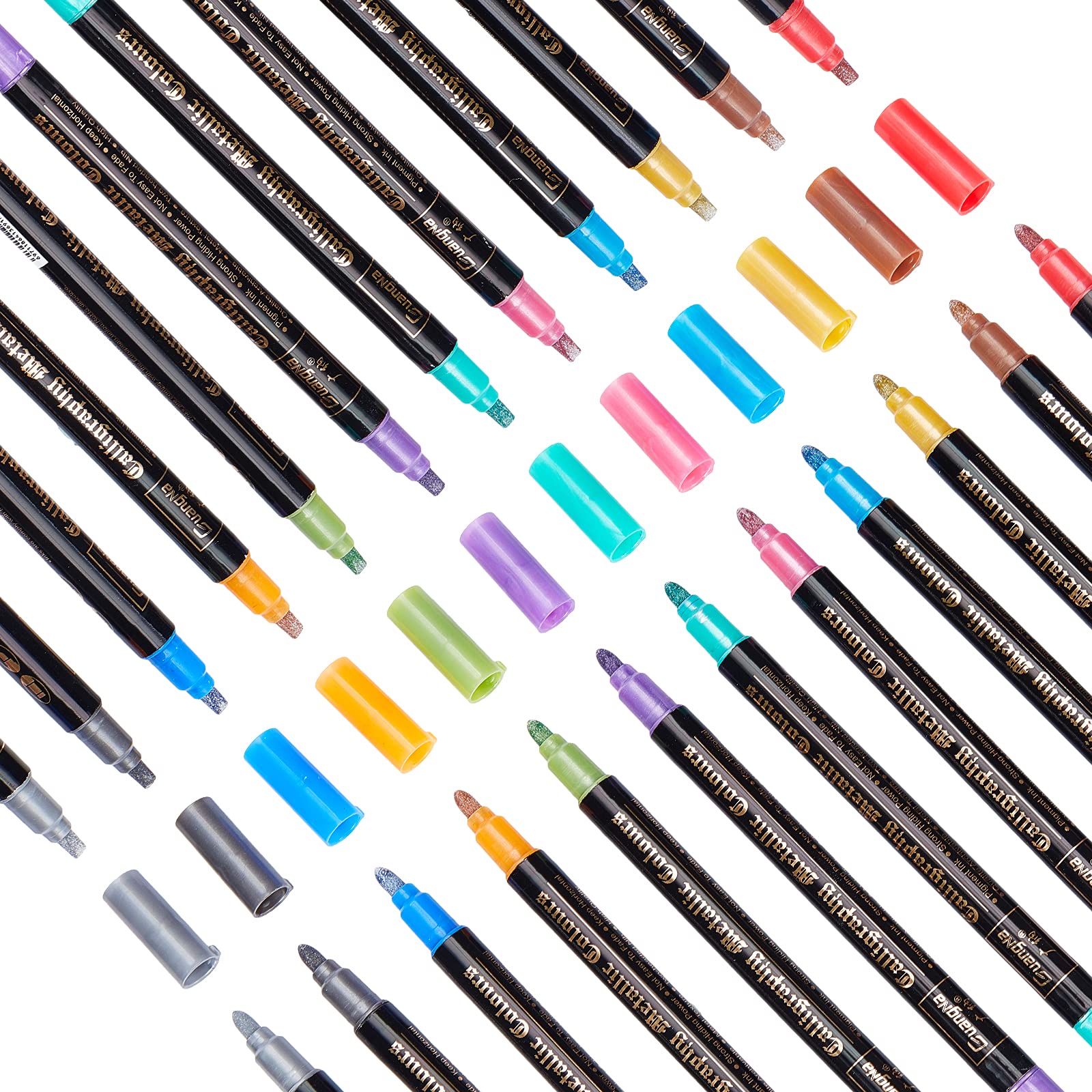 CRASPIRE 12 colori metallizzati pennarelli penne acriliche penne firma penna per la sigillatura della cera, album di ritagli, pittura di roccia, vetro ceramica, legno, fai da te