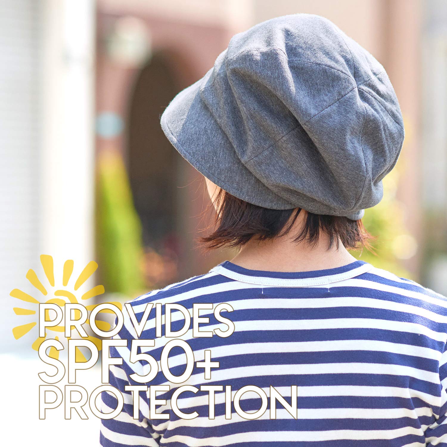 Chapeau Soleil Femme en Coton Bio Doux 100%, Capeline d'Été Au Design Japonais, Casquette Anti UV Protection