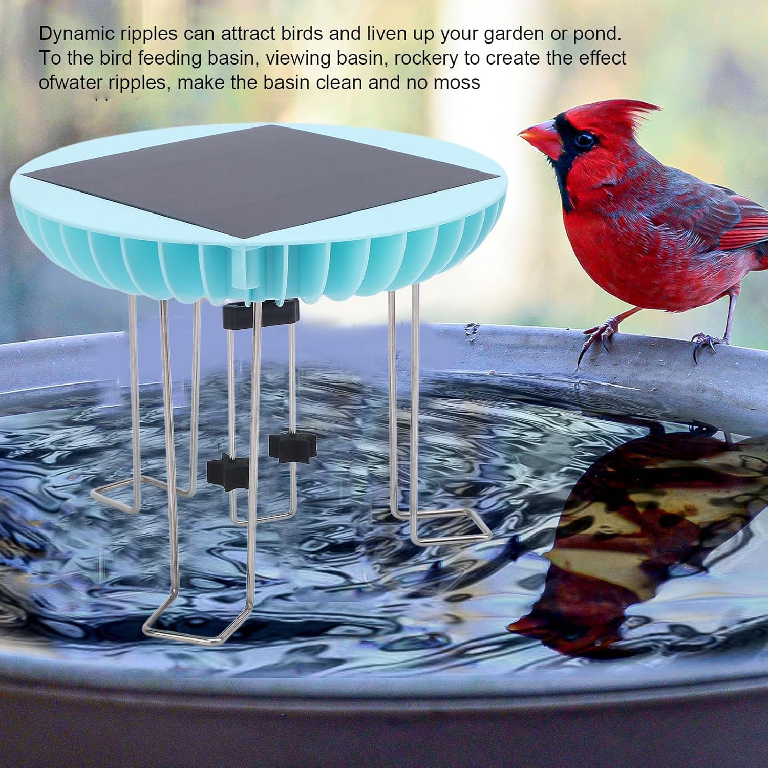 Luocute Solar Water Spinner, Water Agitator for Bird Bath 0.5W Bird Bath Agitator with Bracket for Garden Pond Decoration