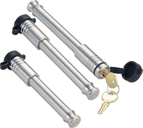 61652 Paquete de 3 unidades mixtas 2.5, con llave similar, cerraduras de enganche a prueba de balas y cerradura de receptor de 2.5 pulgadas para