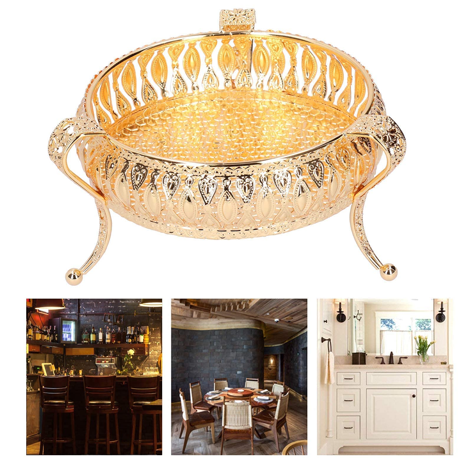 Goldene Obstschale 19cm - Galvanisierte Dekoschale Für Snacks & Desserts