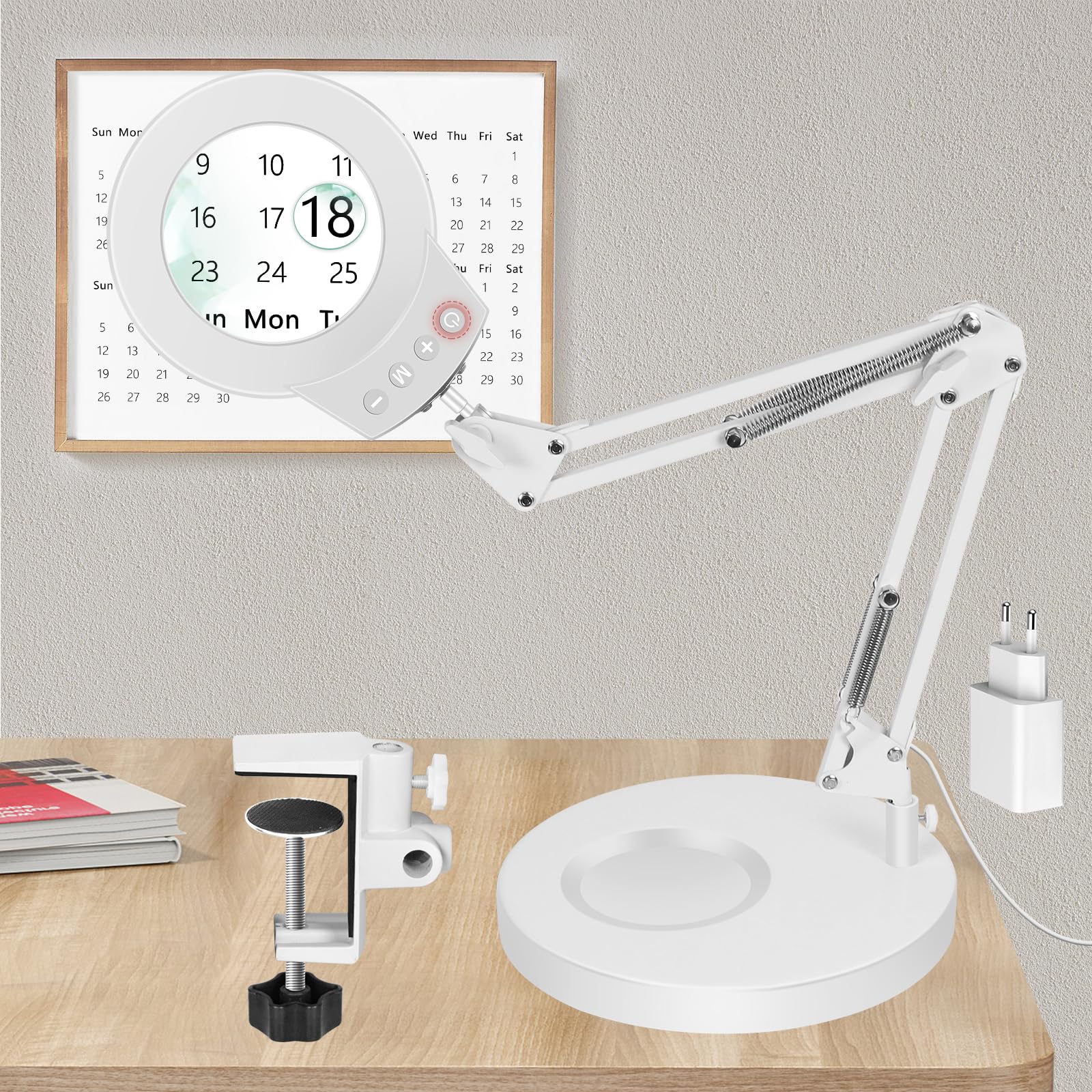 NOEVSBIG Loupe Avec Lumière Et Support, 2 En 1 Lampe Loupe De