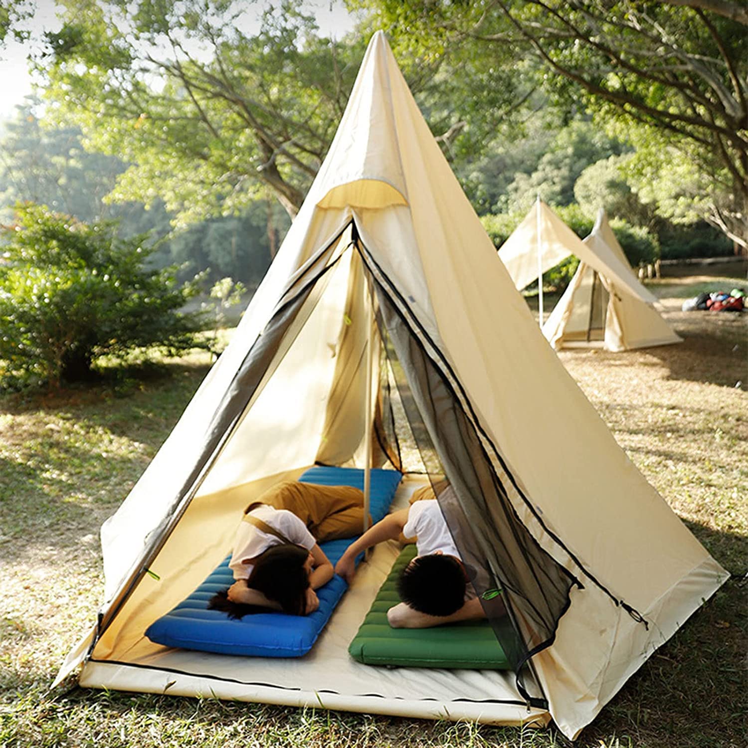 Namiot kempingowy z piramidą dla 2–3 osób Namiot tipi dla zespołu HuntinFamily Backpacking Camping Piesze wycieczki - Namiot kempingowy Yurt piękny
