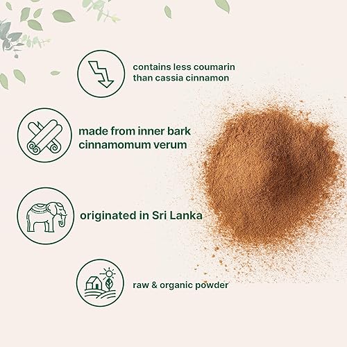 Miniatura 3 de Polvo de canela de Ceilán orgánica 1 libra contiene cumarina hecha de corteza interior de Cinnamomum Verum apoya un metabolismo saludable y