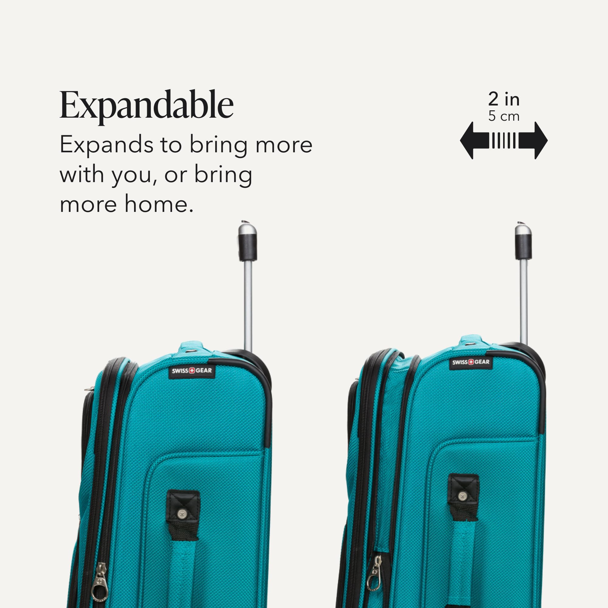 SwissGear Sion Softside Expandable Roller Luggage, Teal, 3 Piece Set (21/25/29) view 6