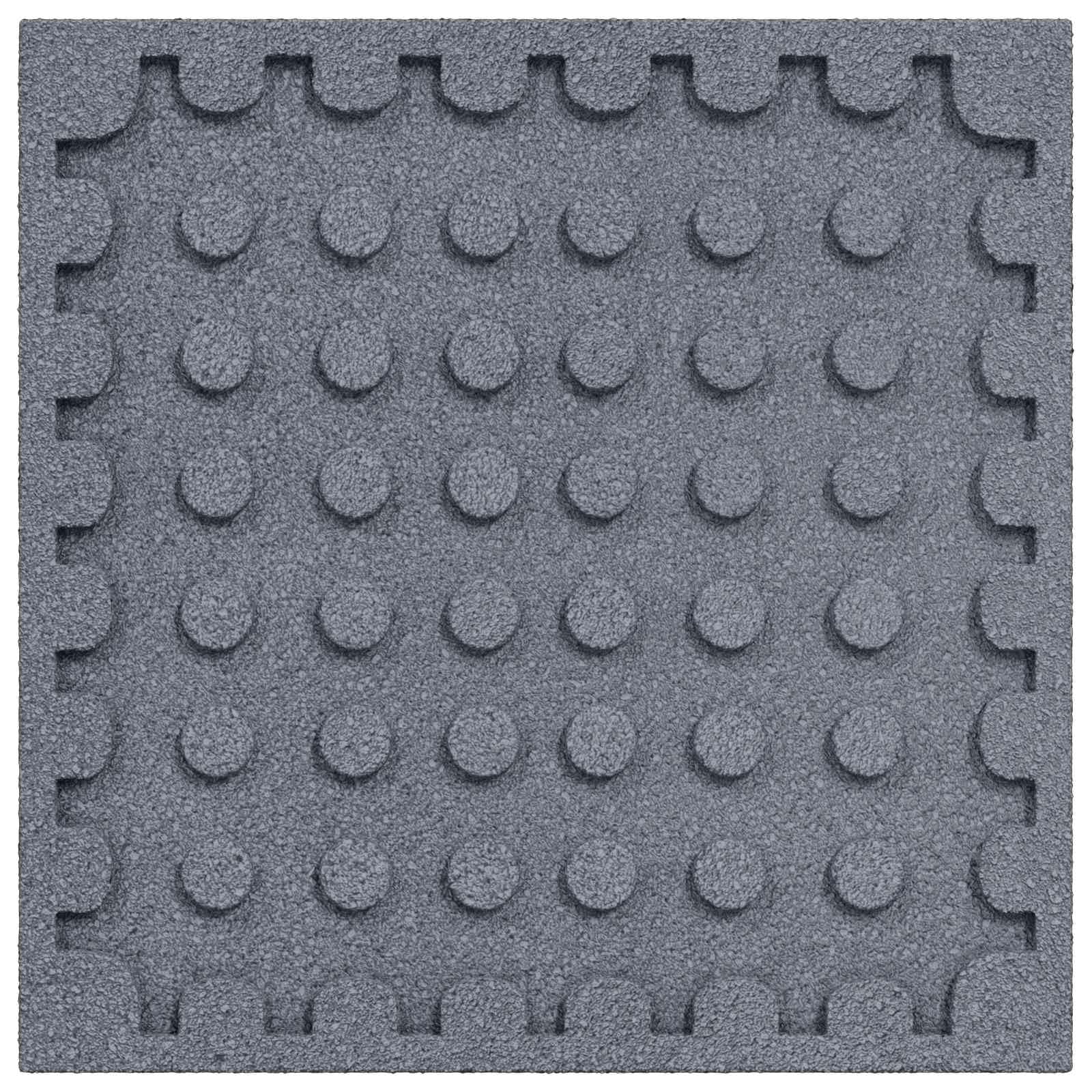 Baldosas de protección contra caídas, 24 unidades, color gris, 50 x 50 cm, placas de goma de 3 cm de grosor, amortiguadoras para zonas de juego y jardines, placas de protección contra caídas
