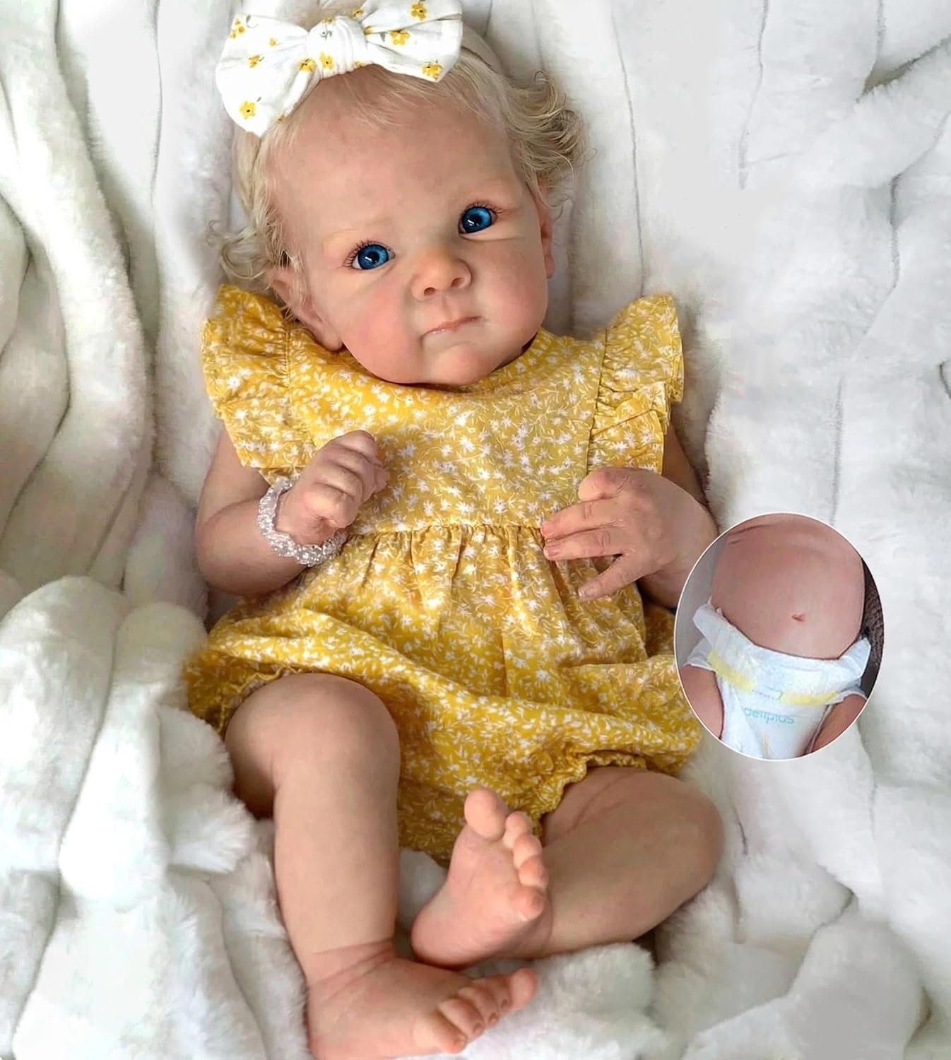 Zero Pam Full Silicone Baby Doll-18 in Reborn Baby Dolls Silicone Full Body, Realistic Babys Doll, Posable Anatomically Correct Girl, Real Life Reborn Dolls for Girls with Blonde Hair