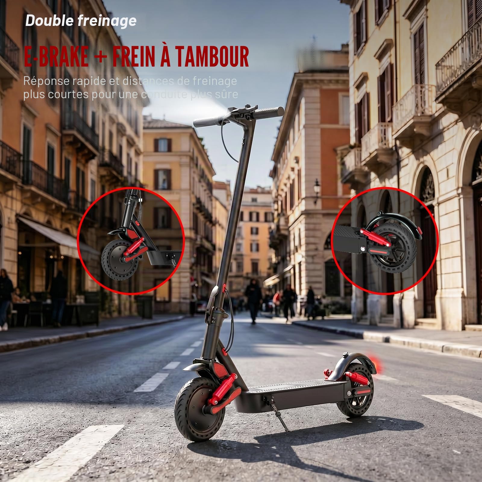 HX D06 Trottinette Électrique Adulte Pliable avec Batterie 16/25Ah, 500W et Double Suspensions, Autonomie 35-70 km Escooter, Vitesse Max 25 km/h, Pneu Plein 8.5", APP