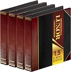 Performore 2 Pack of Professional Luxor 3 Ring Binder 1.5 Inch Locking Slant Angle D-Rings, Maroon Turned Edge Flat, Durable Heavy Duty Presentation Folder Binder for Documents Paper Files Projects