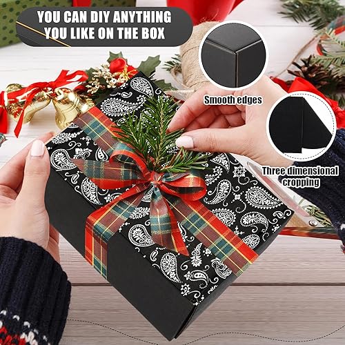 Miniatura 4 de Ireer Paquete de 50 cajas de envío negras de cartón corrugado, cajas de regalo con tapas, cajas de correo a granel para pequeñas empresas para