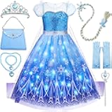Princess Dresses for Girls Halloween Light Up Princess Costume for Christmas Toddler Princess Dress Up Clothes