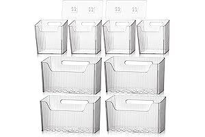 8 Pcs Stackable Storage Bins with Doors for Wall, Refrigerator, Kitchen, Bathroom & Pantry