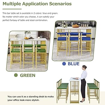 テーブル・チェア・ハンモック THE BAR COUNTER TABLE SPIDER EDITION Amazon.com - 7-Piece Counter Height Dining Table Set for 6