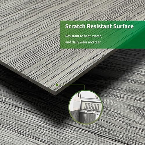 Miniatura 4 de Mysflosy Tablón de vinilo autoadhesivo, paquete de 36, 6 x 36 pulgadas, suelo de grano de madera natural, impermeable, para instalación de