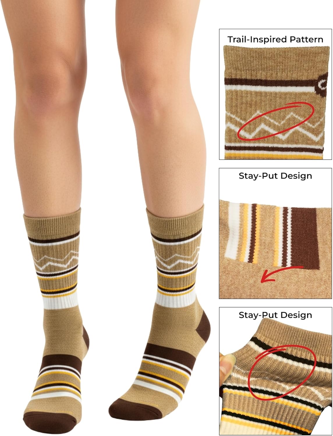 COZYZERO 3 Pairs Merino Wool Hiking Crew Socks for Men & Women - Breathable Warm Thermal Winter Cushioned Wool Boot Socks - Image 4