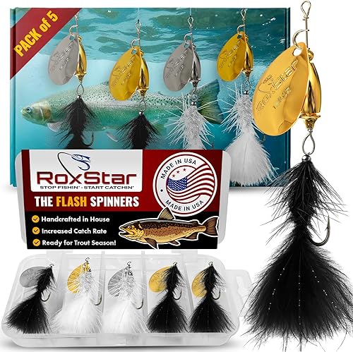 RoxStar Fly Strikers Proven Nationwide to Out-Fish Any Spinner  Hand-Tied in The USA  Most Versatile Fishing Spinner Ever! Trout Lure Also for Bass