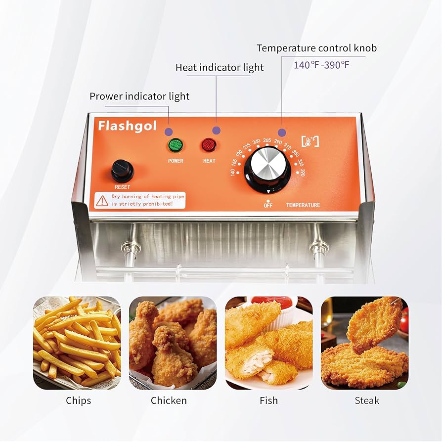 T−800！！ Amazon.com: Commercial Deep Fryer with Basket 6-12L Capacity