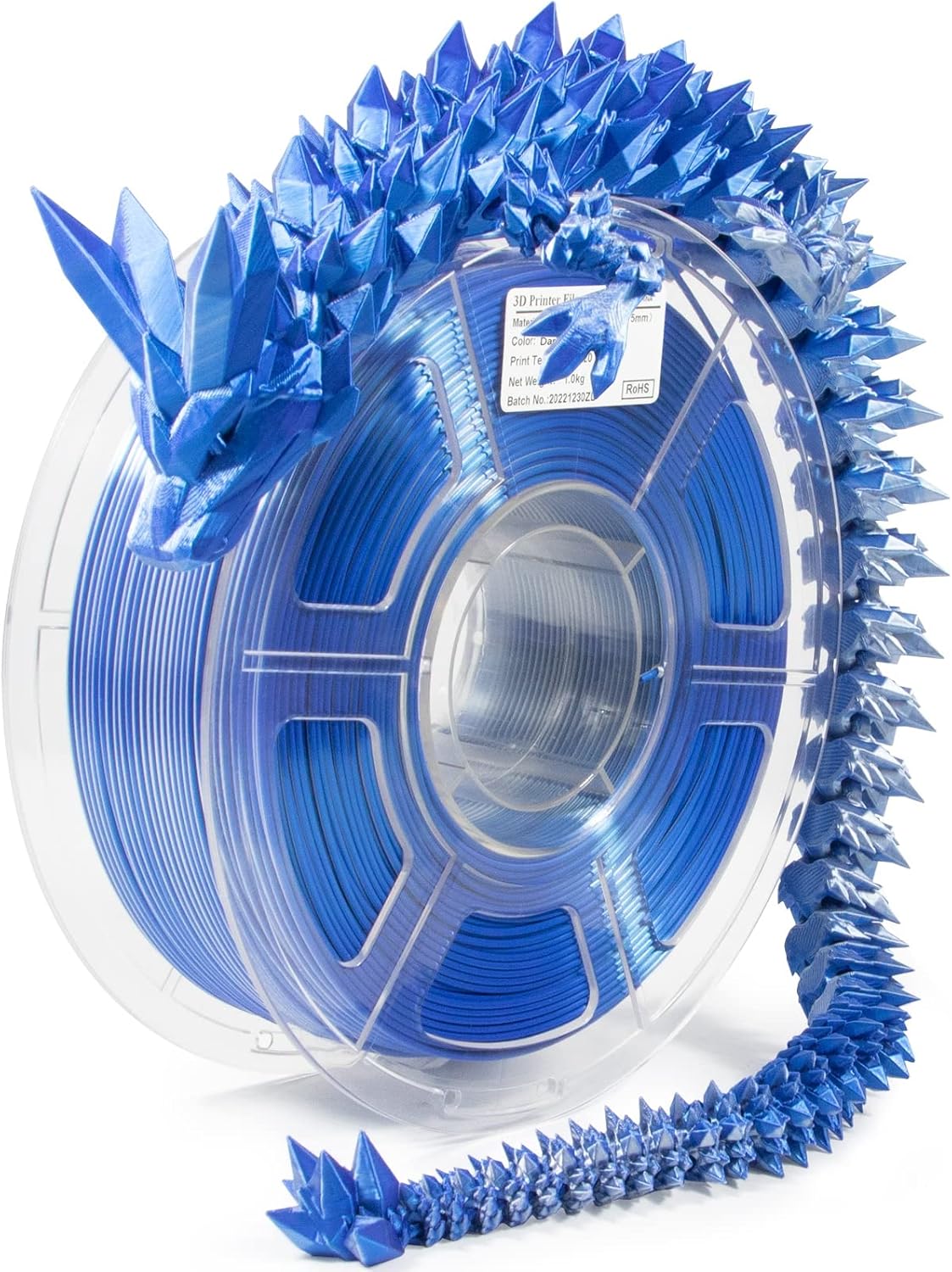 iSANMATE PLA 3D Printer Filament, PLA Filament 1.75mm Dual Color Silk PLA, Silk Blue Silver 3D Printing Filament,1 kg Spool