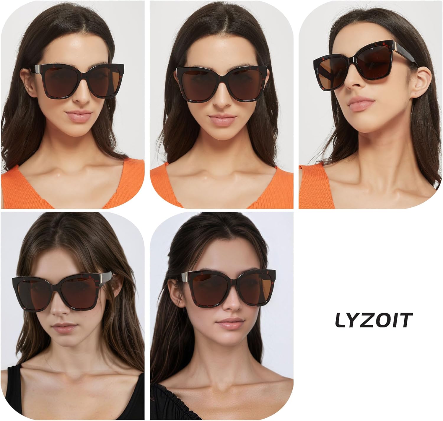 LYZOIT Trendy Oversized Cat Eye Polarized Sunglasses for Women Big Large Cateye Sun glasses - Image 4