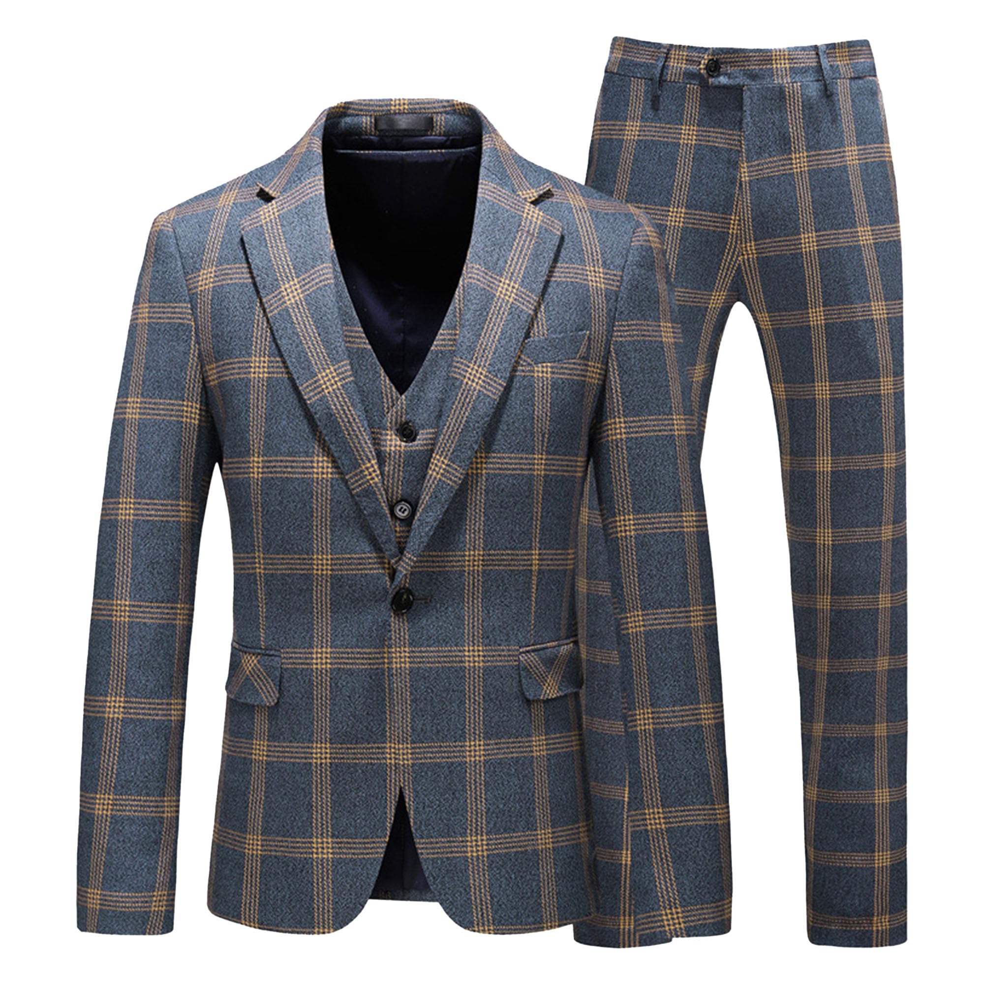 Costume homme 3 pièces à carreaux d'une finition tailleur haut de gamme - 8