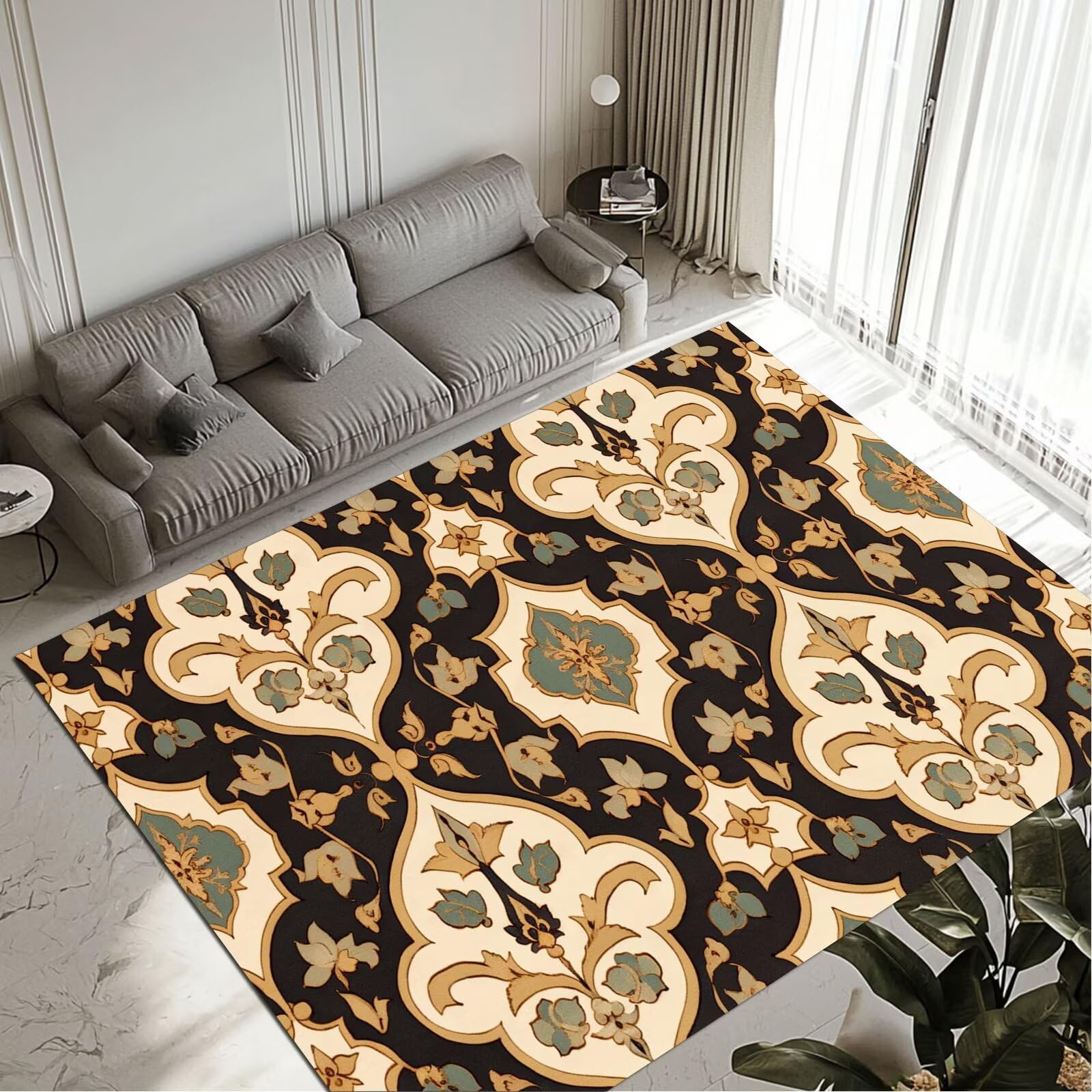 Tapis de salon Tradition lavable et antidérapant idéal pour la cuisine