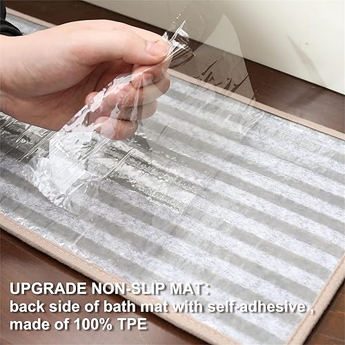 Miniatura 6 de COSY HOMEER Alfombra antideslizante suave de 28 x 9 pulgadas, para interiores en peldaños de madera, alfombras para niños y perros, 100 % poliéster,